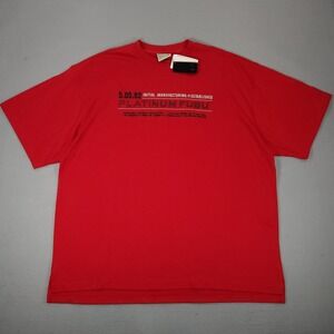 Vintage Fubu Jeans Platinum 1992 Graphic Tee Size 2XL Red Embroidered NWT